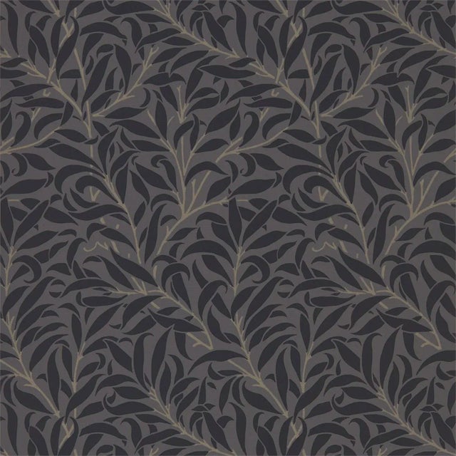 Morris & Co Pure Willow Bough Wallpaper in Charcoal/Black For Sale