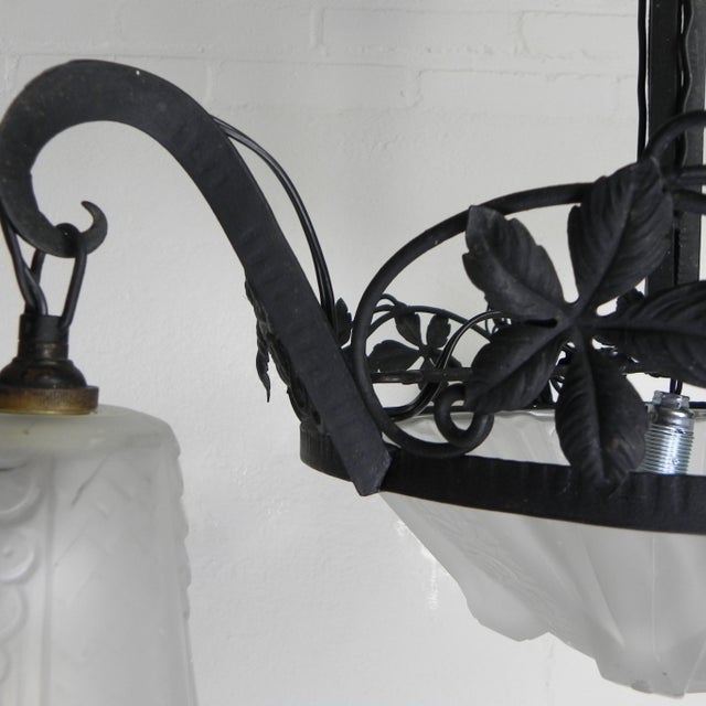 Art Deco Hanging Lamp from Muller Frères, 1930s For Sale - Image 16 of 18
