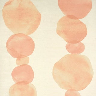 Schumacher X Backdrop Hyperion Sisal Wallpaper In Peach For Sale