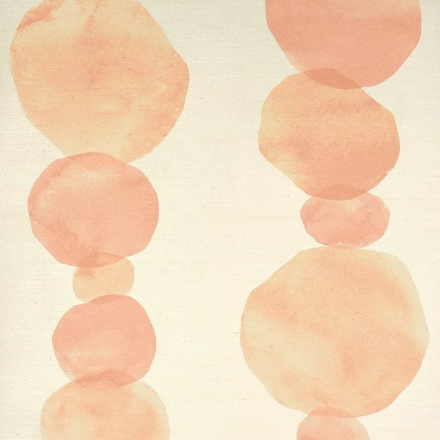 Schumacher X Backdrop Hyperion Sisal Wallpaper In Peach For Sale