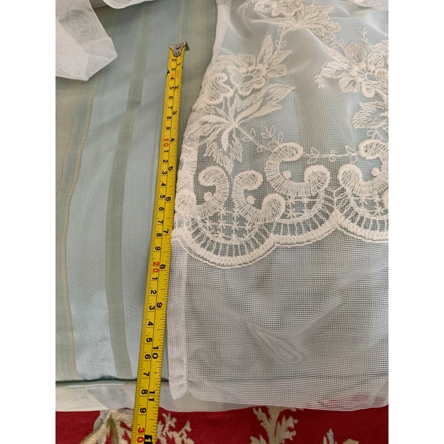Vintage Extra Wide Ivory Floral Lace Sheer Drapery Panel For Sale - Image 4 of 12