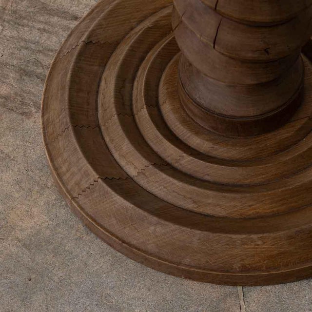 1940s French Carved Wood Pedestal Table For Sale - Image 11 of 11