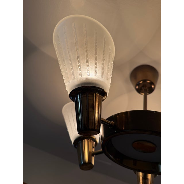 Mid-Century Brass Chandelier by Harald Notini and Uno Westerberg for Böhlmarks, 1950 For Sale - Image 11 of 12
