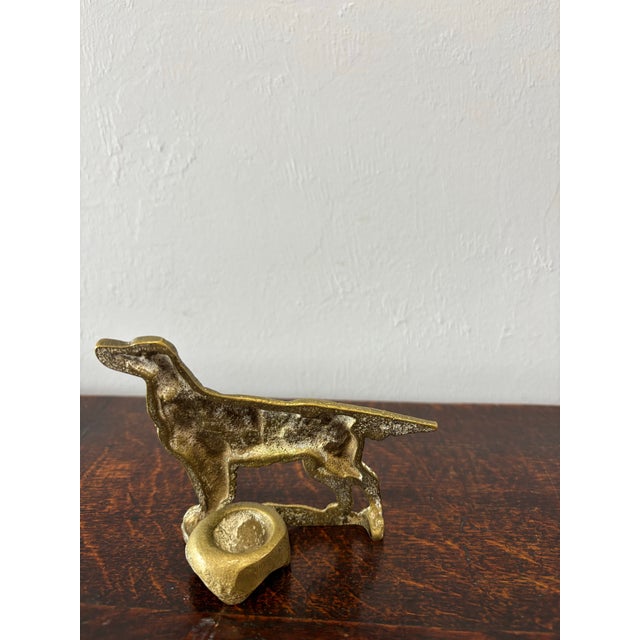 Early 20th Century Vintage English Brass Hunting Dog Pipe Rest For Sale - Image 5 of 6