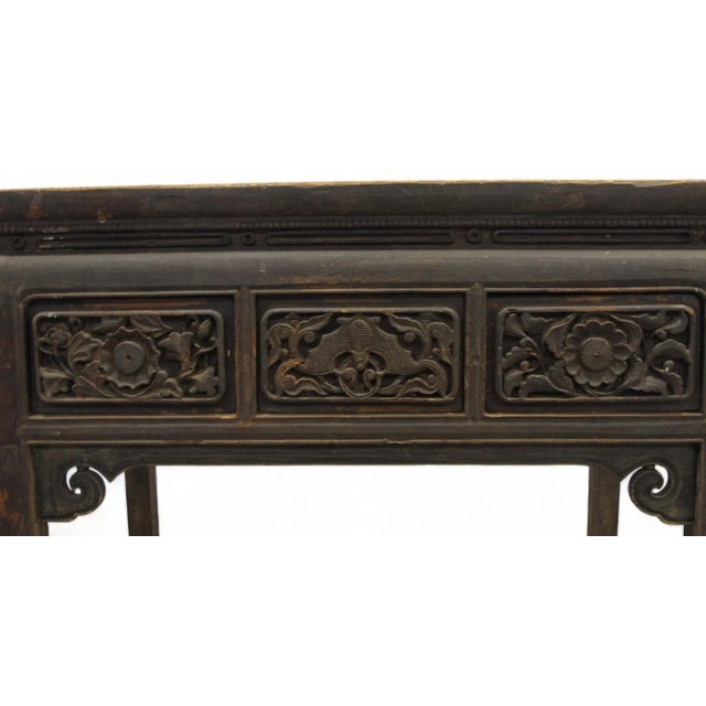 Hand Carved Drawers Entryway Console Table For Sale - Image 10 of 11