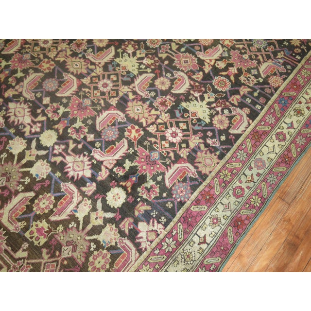 Contemporary Brown Field Lavender Accent 20th Century Karabagh Rug For Sale - Image 3 of 6