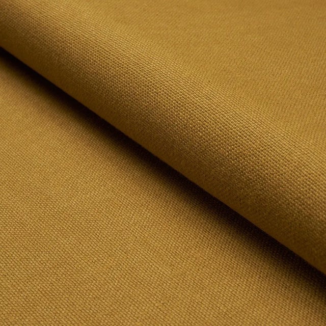 Schumacher Piet Performance Linen Fabric In Ochre For Sale