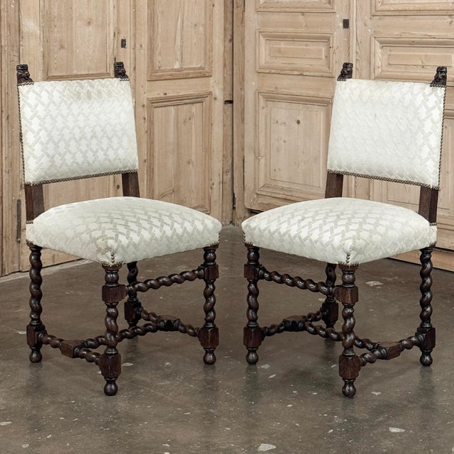 Set of 6 Antique 19th Century Renaissance Revival Oak Dining Chairs For Sale - Image 9 of 18