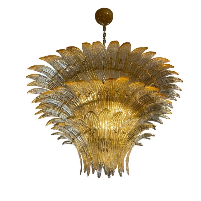 Vintage Hanging Lamp in Gold Murano Glass from Barovier & Toso, 1950s For Sale - Image 4 of 4