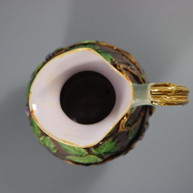 Minton Majolica Blackberry Jug For Sale - Image 9 of 12