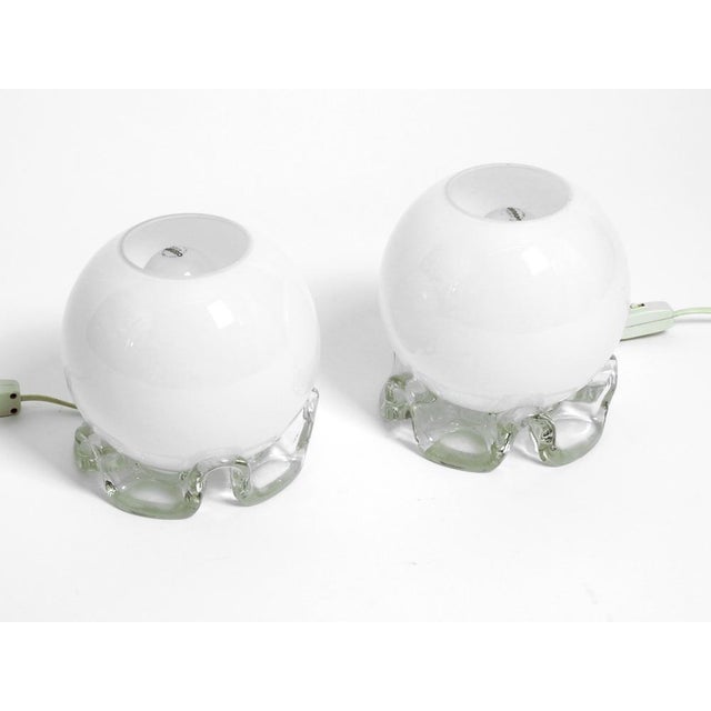 Mid-Century Modern White and Transparent Glass Table Lamps from Limburg, 1960s, Set of 2 For Sale - Image 3 of 18