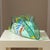 1990s Viz Art Glass Green Fan Sculptural Blown Glass Vessel For Sale - Image 5 of 10