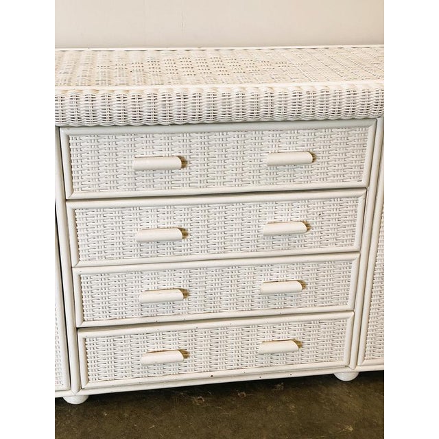 French White Rattan Sideboard, 1970s For Sale - Image 9 of 11