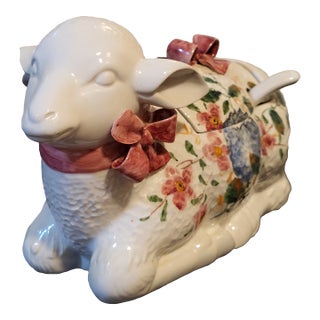 1970s Italian Ceramic Lamb Tureen For Sale