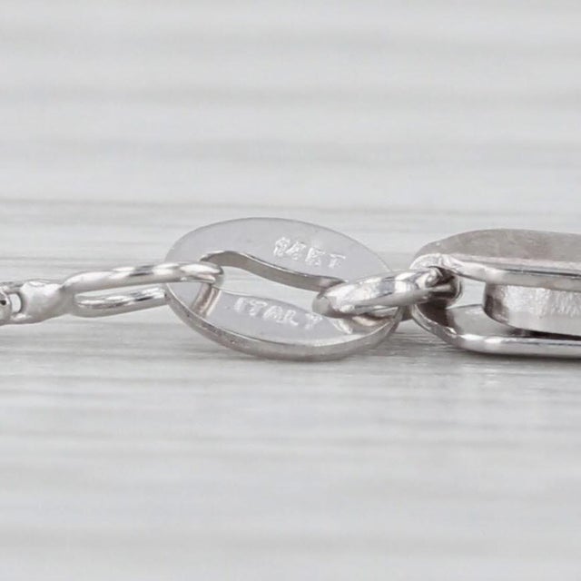 2010s 0.23ctw Diamond 3-Cluster Pendant Necklace 14k White Gold 18" Bar Links For Sale - Image 5 of 6