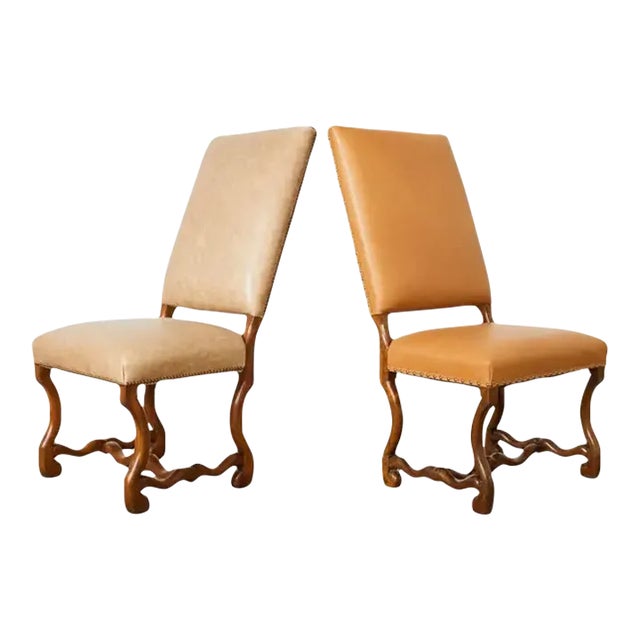 Pair of Dennis & Leen Louis XIV Os De Mouton Hall Chairs For Sale