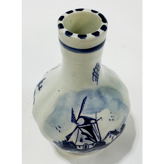 Traditional Antique Porcelain Blue Delft Bud Vase For Sale - Image 3 of 7