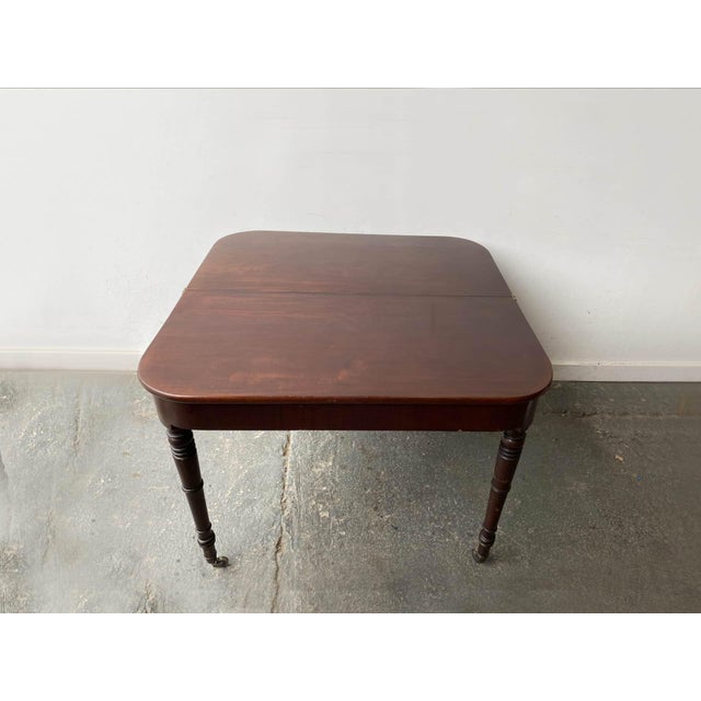 Metal Victorian Drop Leaf Mahogany Extending Dining Table For Sale - Image 7 of 11