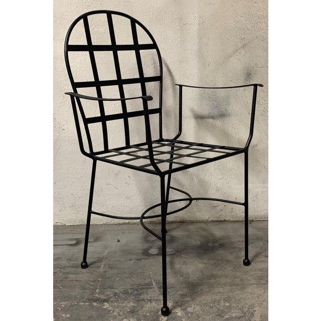 Set of 2 Garden or Dinning Armchairs in Black Wrought Iron, Indoor & Outdoor For Sale - Image 16 of 18