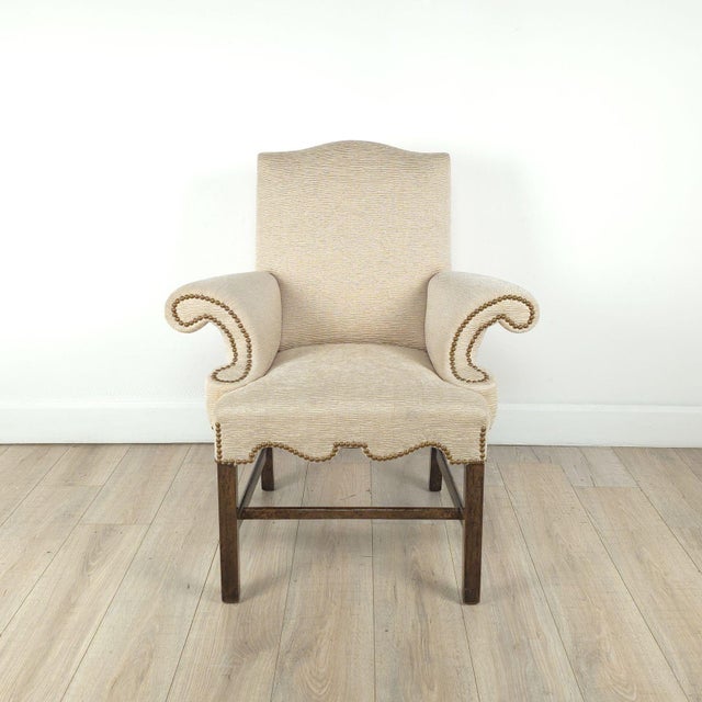A slightly smaller vintage armchair in the Georgian style, U.S.A. circa 1970. Seat height 19.25".
