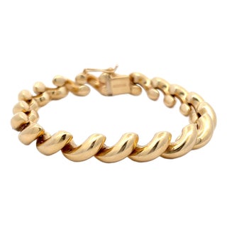 Vintage 14k Yellow Gold San Marco Link Bracelet For Sale