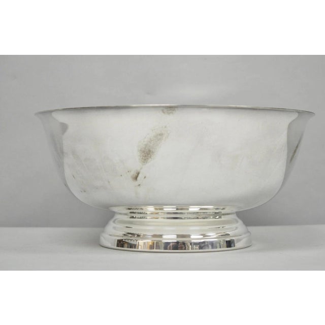 Mid-Century Modern Vintage Gorham Yc 781 Silver Plated 9" Round Modern Serving Bowl For Sale - Image 3 of 11