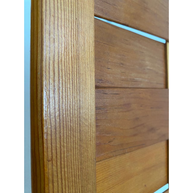 Midcentury Modern Woven Pine Wood Folding Screen, 3-Panel Room Divider For Sale - Image 12 of 17