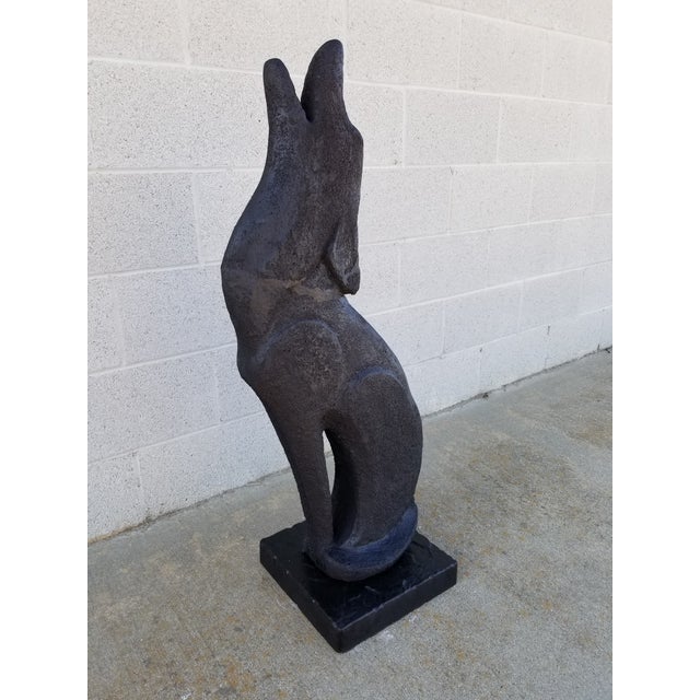 Mid Century Coyote Terracotta and Cement Statue For Sale - Image 10 of 11
