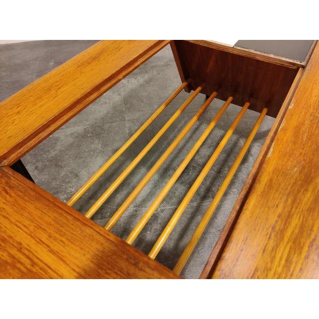 Mid-Century Modern Vintage Hidden Bar Coffee Table attributed to Alfred Hendrickx for Belfom, 1950s For Sale - Image 3 of 10