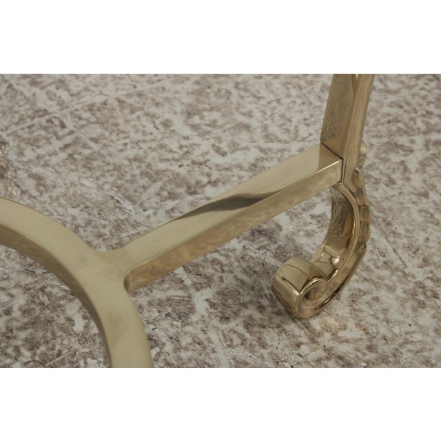 Labarge Brass & Glass Cocktail Coffee Table For Sale - Image 11 of 13