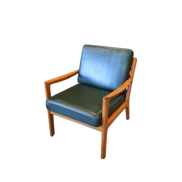 Mid-Century Modern Model 169 Senator Lounge Chair in Teak and Green Leather by Ole Wanscher for Poul Jeppesens Møbelfabrik, 1960s For Sale - Image 3 of 18