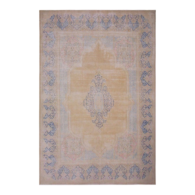 Persian Vintage Brown/Blue Wool Rug - 9'8'' X 12'11'' For Sale