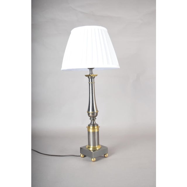 Mid-Century Modern French Table Lamp in Metal and Brass, 1950s For Sale - Image 4 of 10