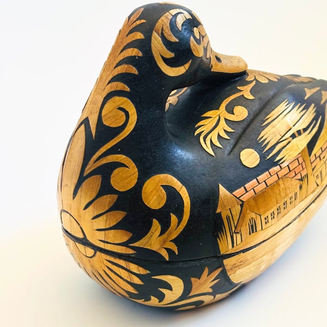 Vintage Carved Wood Duck Box For Sale - Image 9 of 13