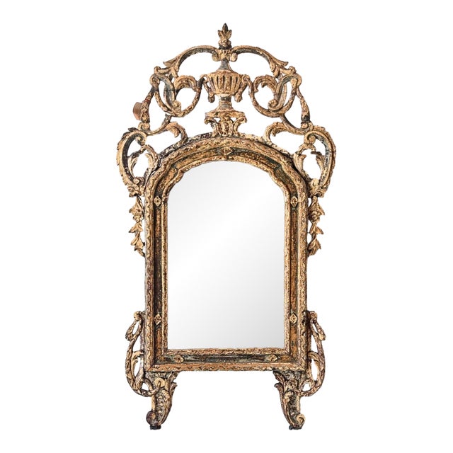 18th C Italian Rococo Paraclose Mirror For Sale