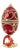 Pierre Lorren Natural Egg Hand Carved Faberge Egg Style Musical Trinket Austrian Crystal Ruby Pure Gold Deco Handmade 2012 Vintage Egg For Sale