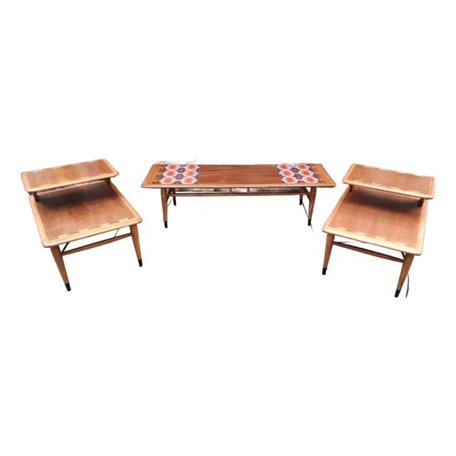 Lane Acclaim Pair of Tiered Side Tables and Coffee Table For Sale
