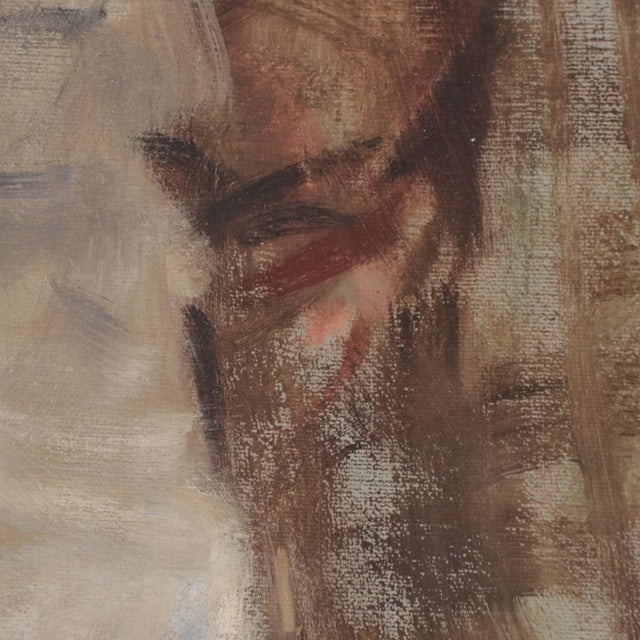 Mid 20th Century Portrait of Young City Newsboy in Winter Oil on Canvas Framed For Sale - Image 10 of 15