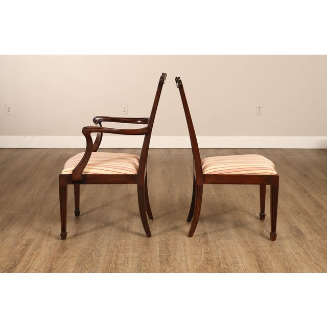 Henkel Harris Mahogany Set Of Eight Lyre Back Dining Chairs For Sale - Image 16 of 18