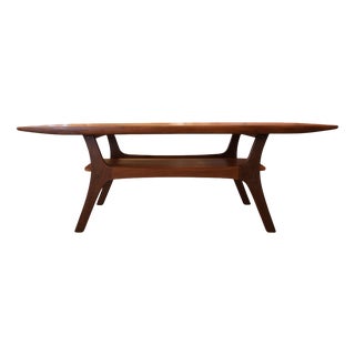 Danish Teak Coffee Table with Magazine Rack, 1960s For Sale