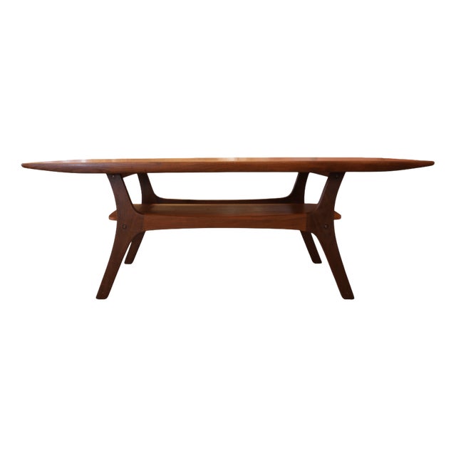 Danish Teak Coffee Table with Magazine Rack, 1960s For Sale