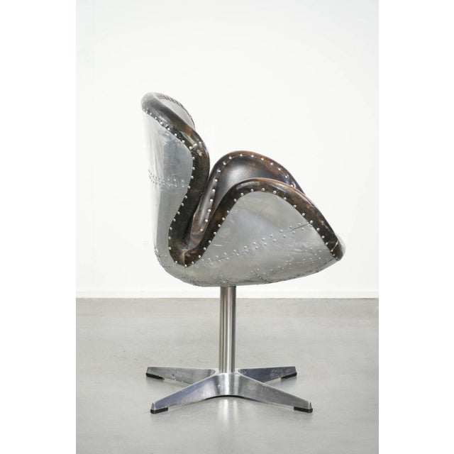 Vintage Aviator Desk Chair in Cowhide Leather and Aluminium from Timothy Oulton For Sale - Image 3 of 17