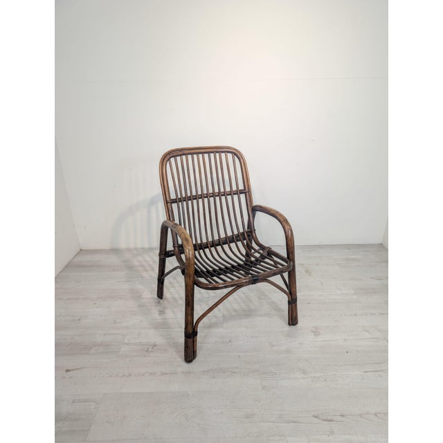 Vintage Italian Bamboo Armchair, 1970s For Sale - Image 3 of 18