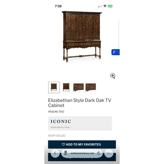 Brown Jonathan Charles Tv Designer For Sale - Image 8 of 8