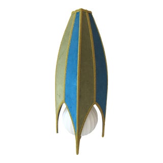 Mid-Century Modern Teal & Green Swag Lamp For Sale