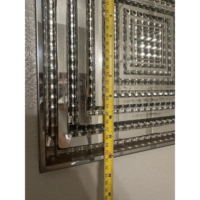 1970s Disco Infinity Mirror 1970's Vintage Wall Décor Postmodern Op Art For Sale - Image 5 of 6