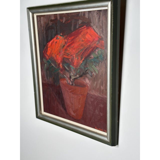 Rune Bohl, Flower Still Life, 1948, Oil on Panel, Framed For Sale - Image 4 of 18