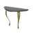 Classic wall console table in antique louis xvi baroque style; a brass console featuring ornate legs decorated with...