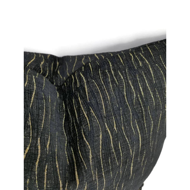 S. Harris Magic Jet Black Chenille Pillow Cover For Sale - Image 4 of 6