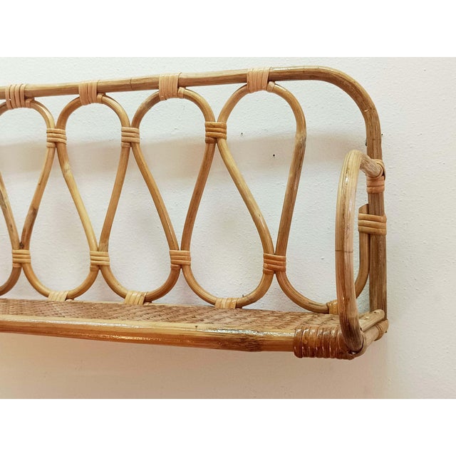 Vintage Rattan Wall Shelf, 1970s For Sale - Image 6 of 9